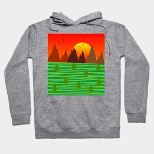 sunset, minimalist art Hoodie